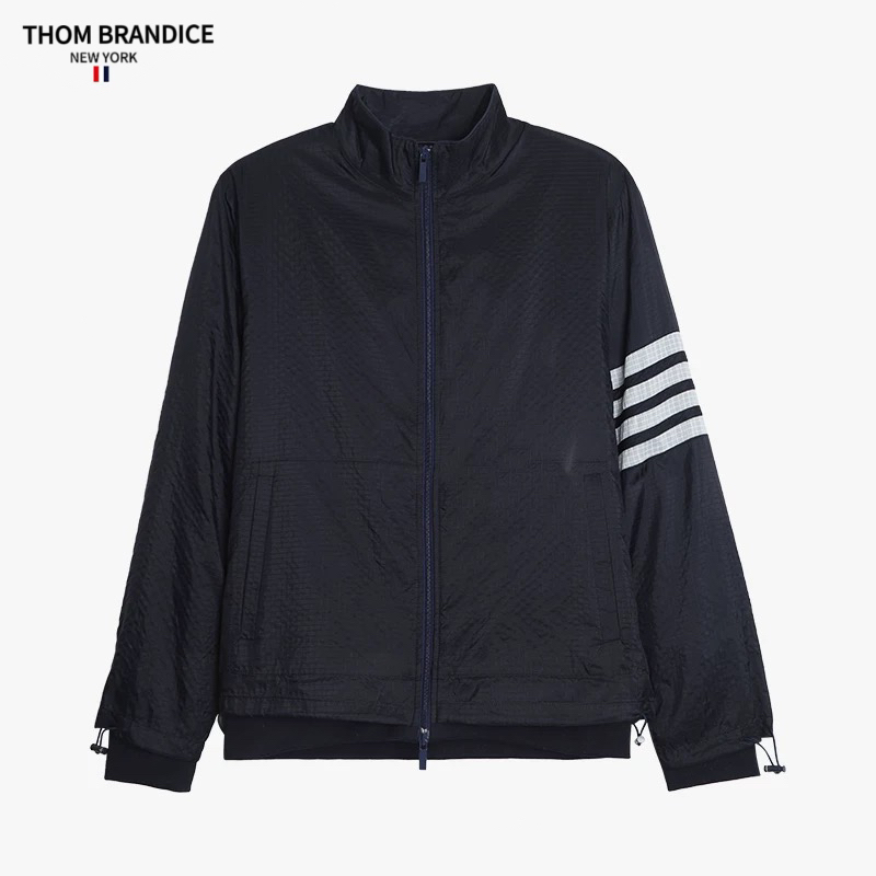 THOM BRANDICE【官方正品】休闲夹克男士新款方格压纹商务双层外套