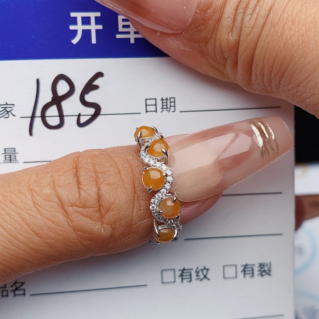 翡翠戒指银S925镶嵌戒指