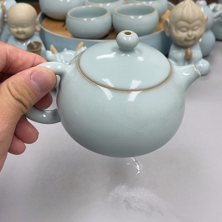 瓷天青色赵琳老师西施壶