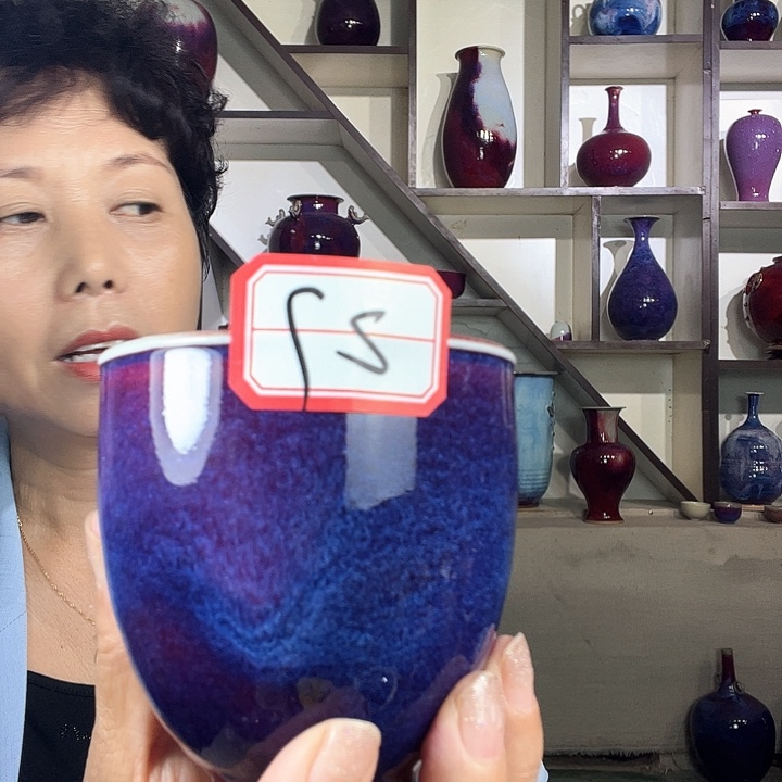 瓷片钧瓷手工艺品杯子