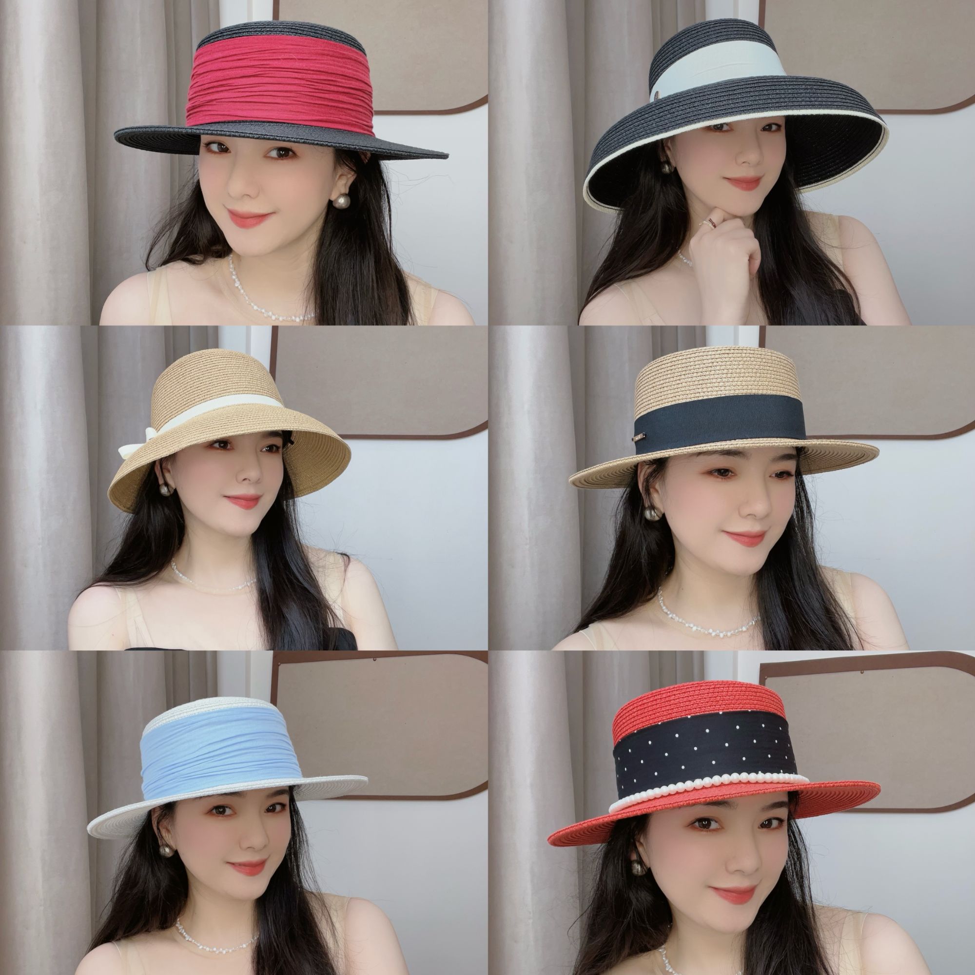 2025春夏大帽檐镂空透气鸭舌帽夏季防晒遮阳帽百搭宽檐马术帽子女