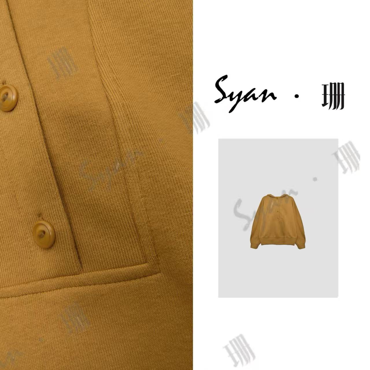 Syan【快乐无限】新款早秋显白潮流百搭假两件长袖卫衣