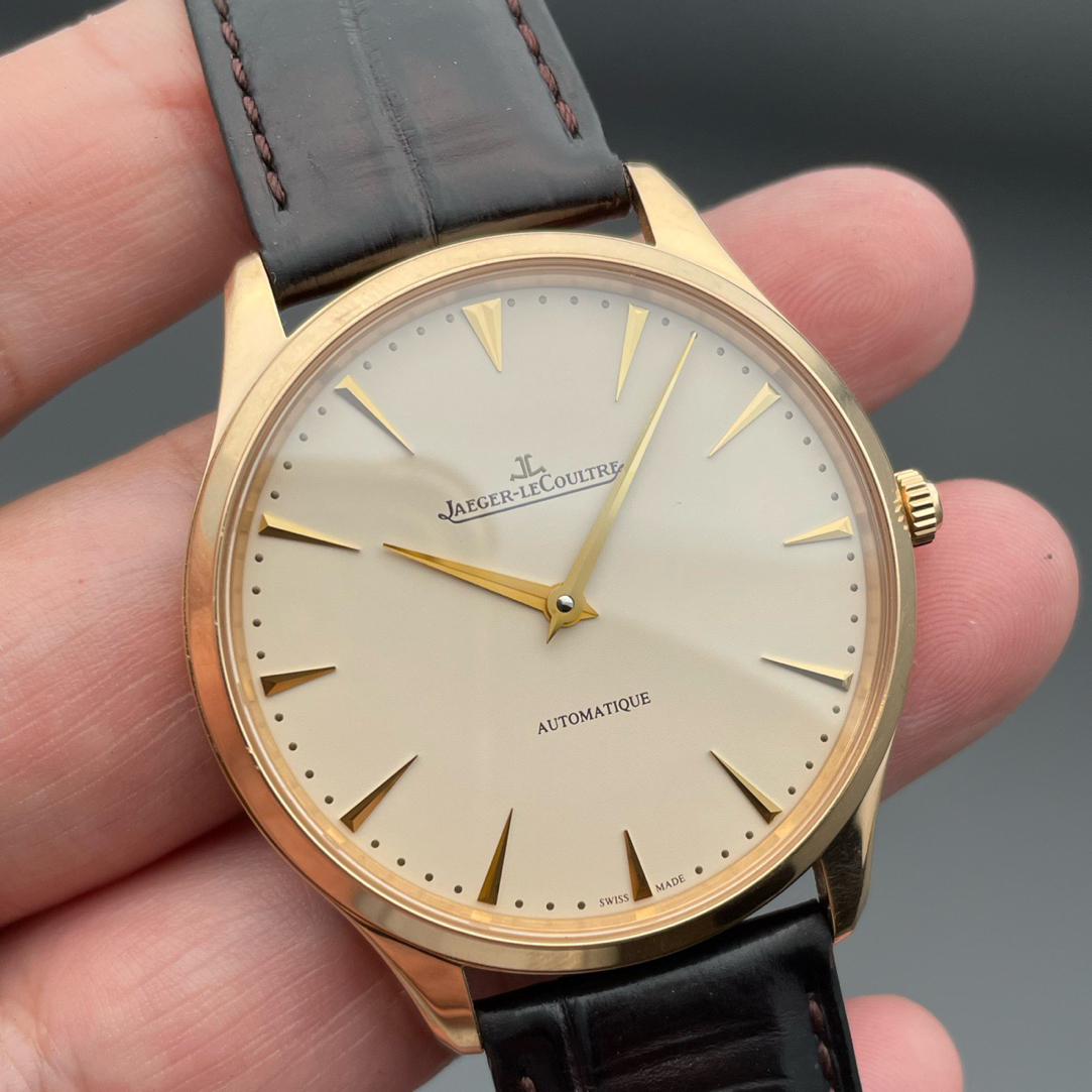 95新 Jaeger-LeCoultre/积家 积家大师自动18k玫瑰金41MM手表男