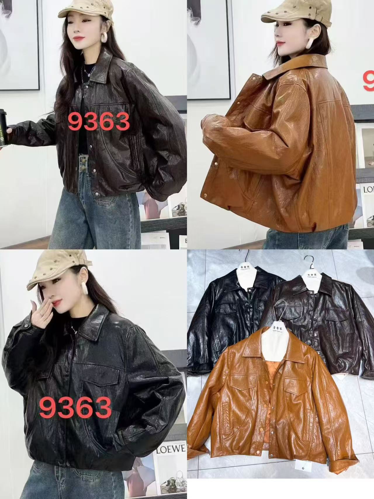 皮衣宽松型纽扣短款漆皮厚款薄款春秋女装短外套潮流