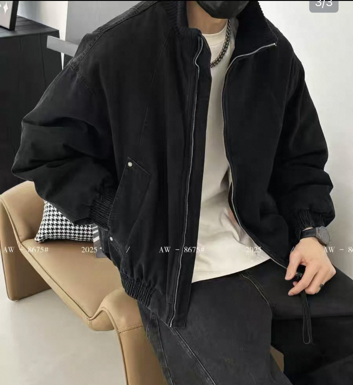 『新国标90绒子』高级设计款立领白鸭绒羽绒服男装帅气保暖外套8675