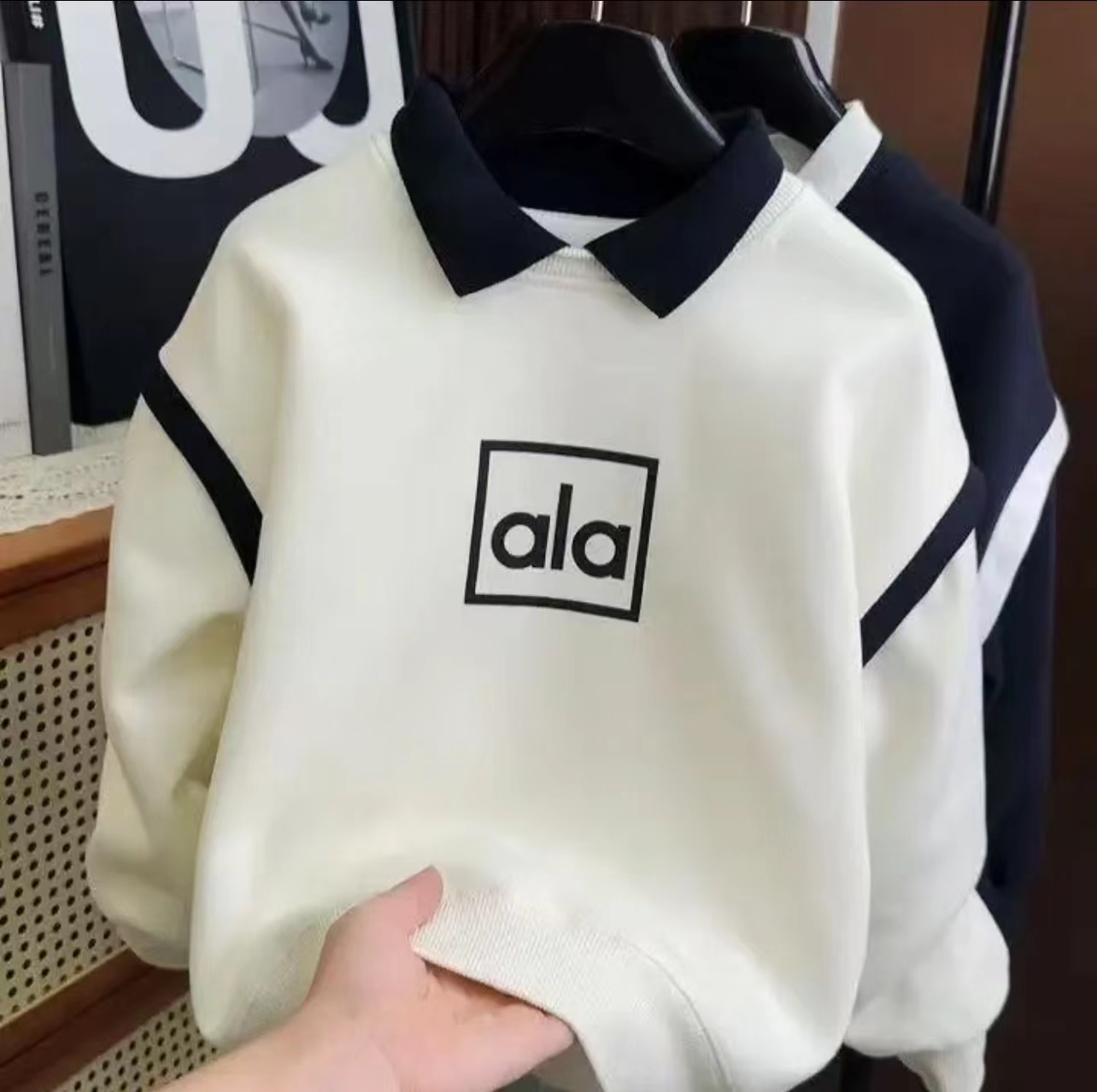 加绒/不加绒小绅士~新款秋冬中大童撞色简约polo卫衣