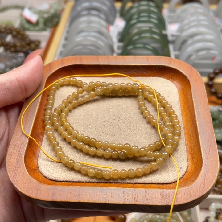 和田玉珠串4mm未镶嵌