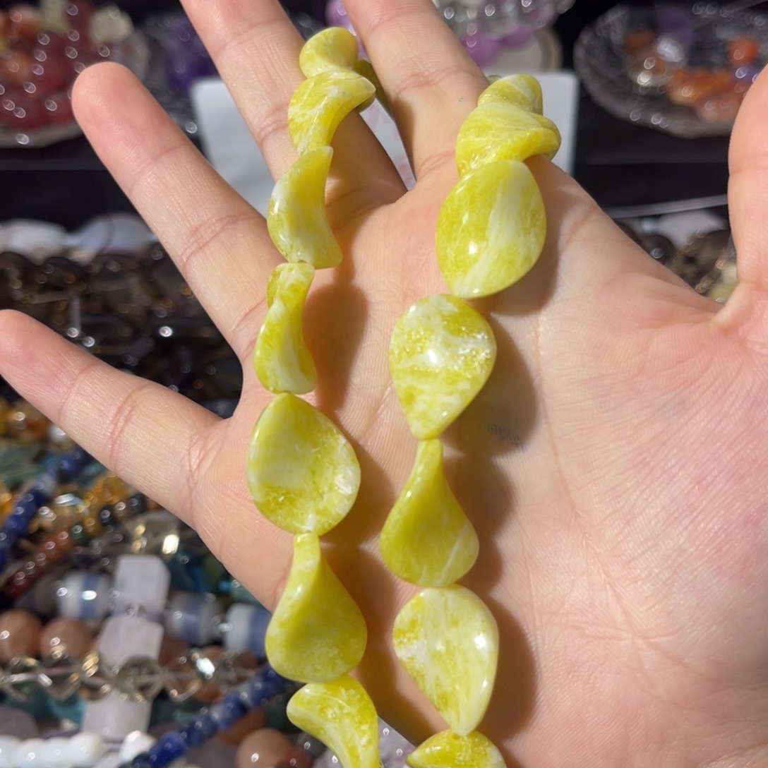 玛瑙/玉髓散珠菜花玉