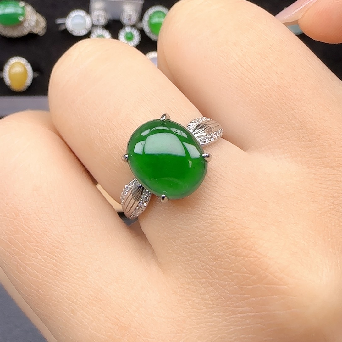 银S925镶嵌戒指翡翠