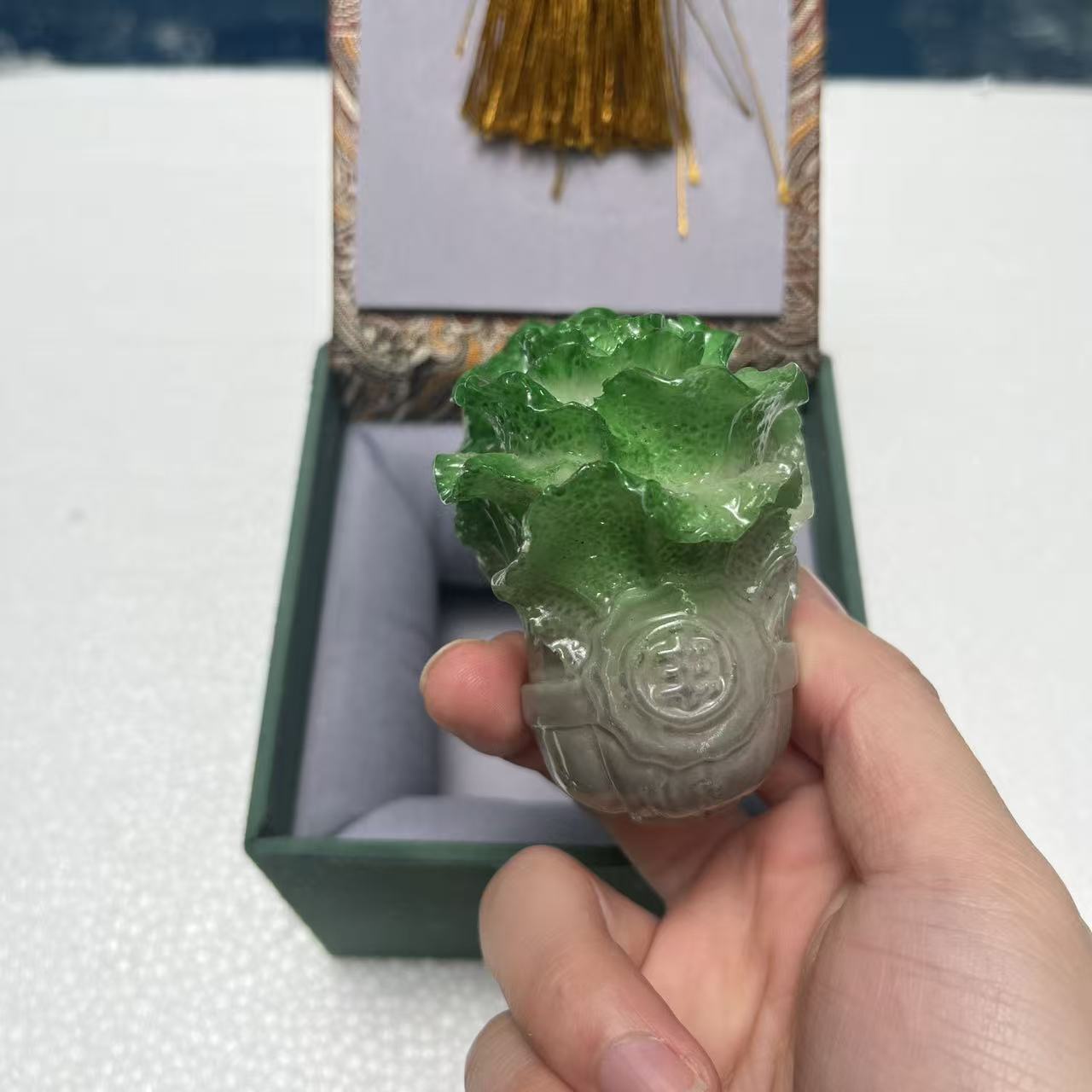 【闪购商品】其他@@@@@@@@@@@@@@茶宠摆件翠绿小白菜（不带图中礼盒）