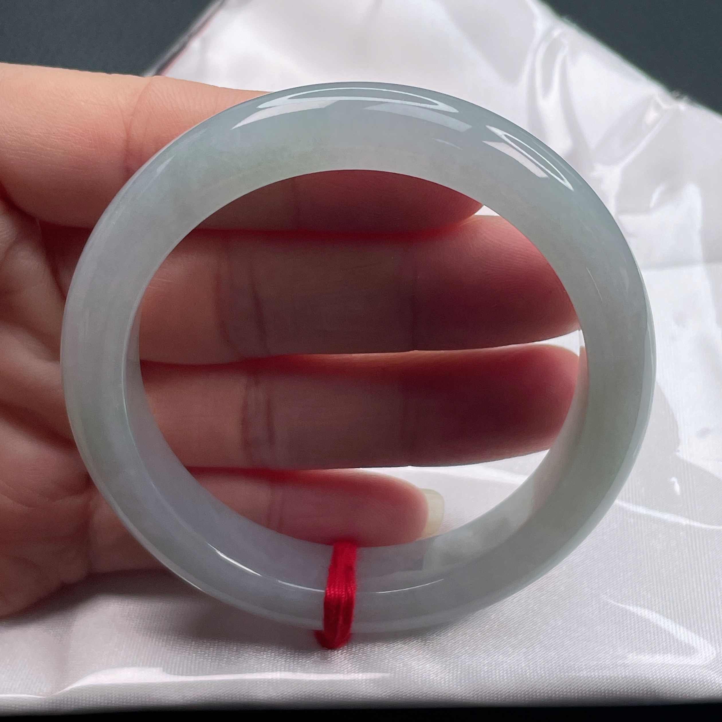 1803缅甸天然A货翡翠手镯54圈冰晴水手镯时尚百搭少女款冰透玉镯