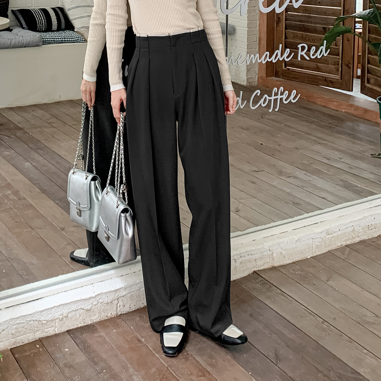 【花腰西裤】腰头撞色西装裤FS310X048