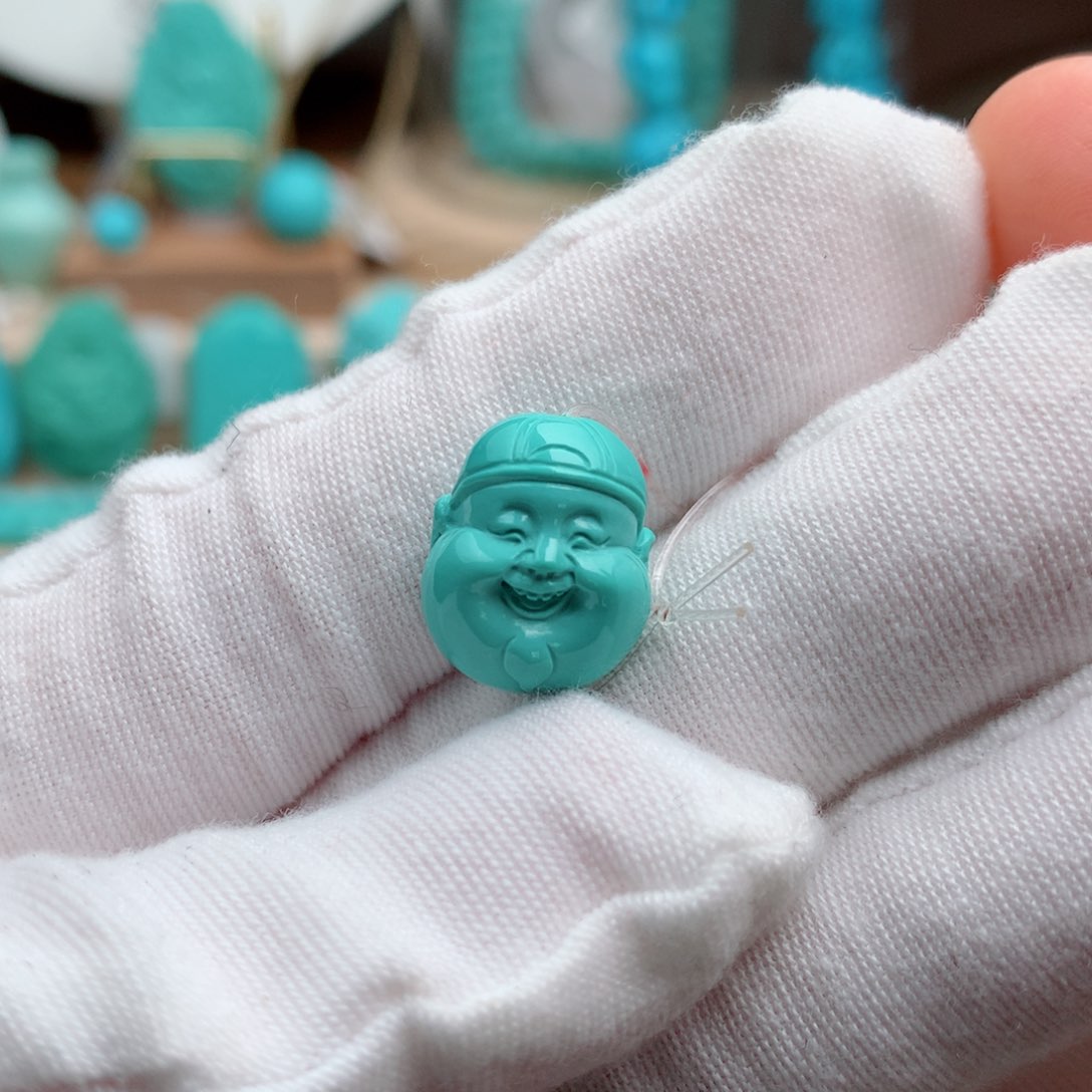 绿松石珠宝奇石未镶嵌15mm