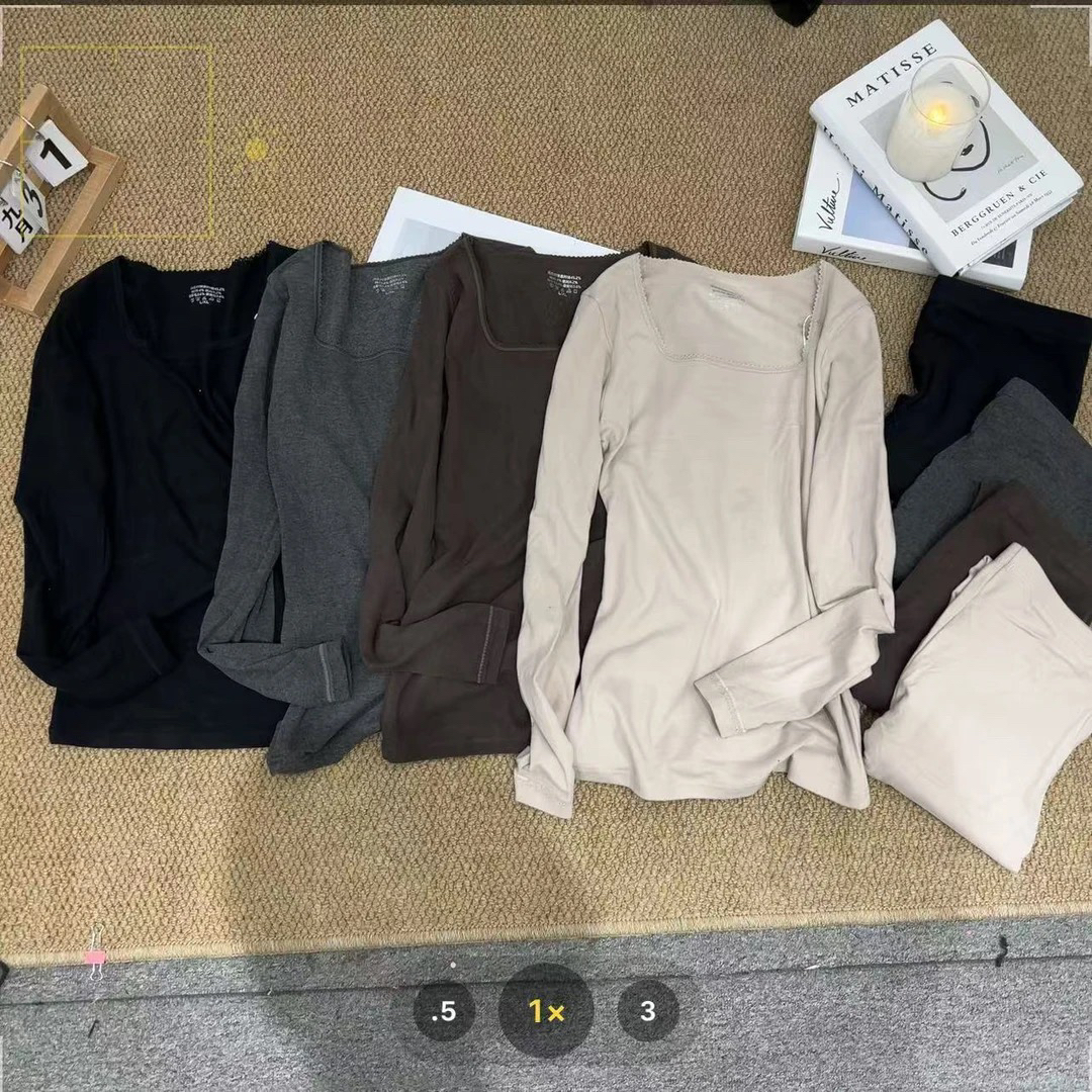 【七安倩】小蕾丝方领套装8332