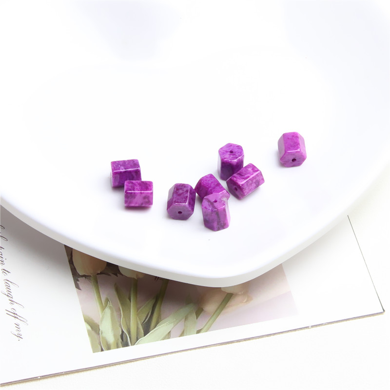 精美火焰纹丝绒六棱珠散珠 K0895 多样性可选发一