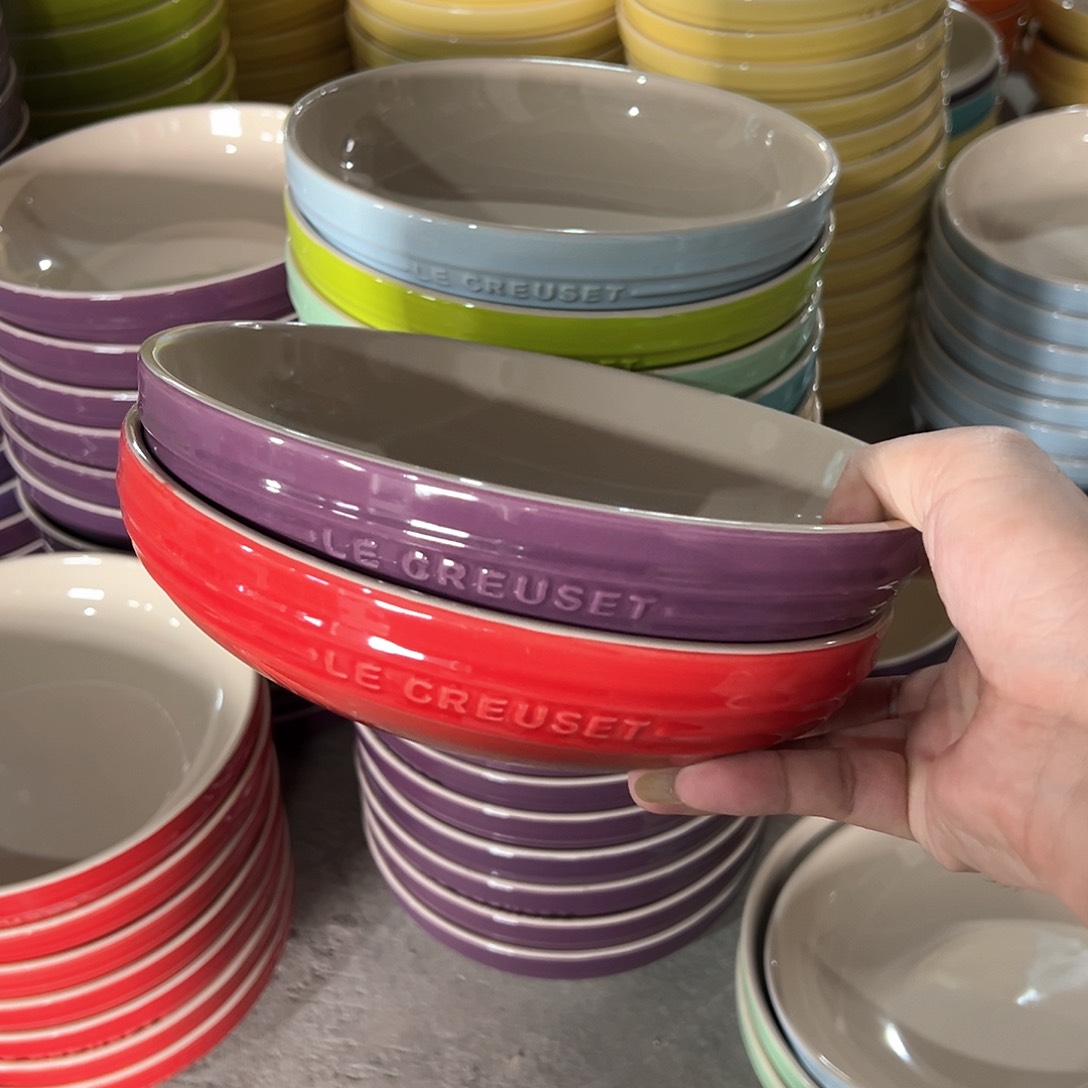 陶瓷 8英寸深盘 红色 深紫色