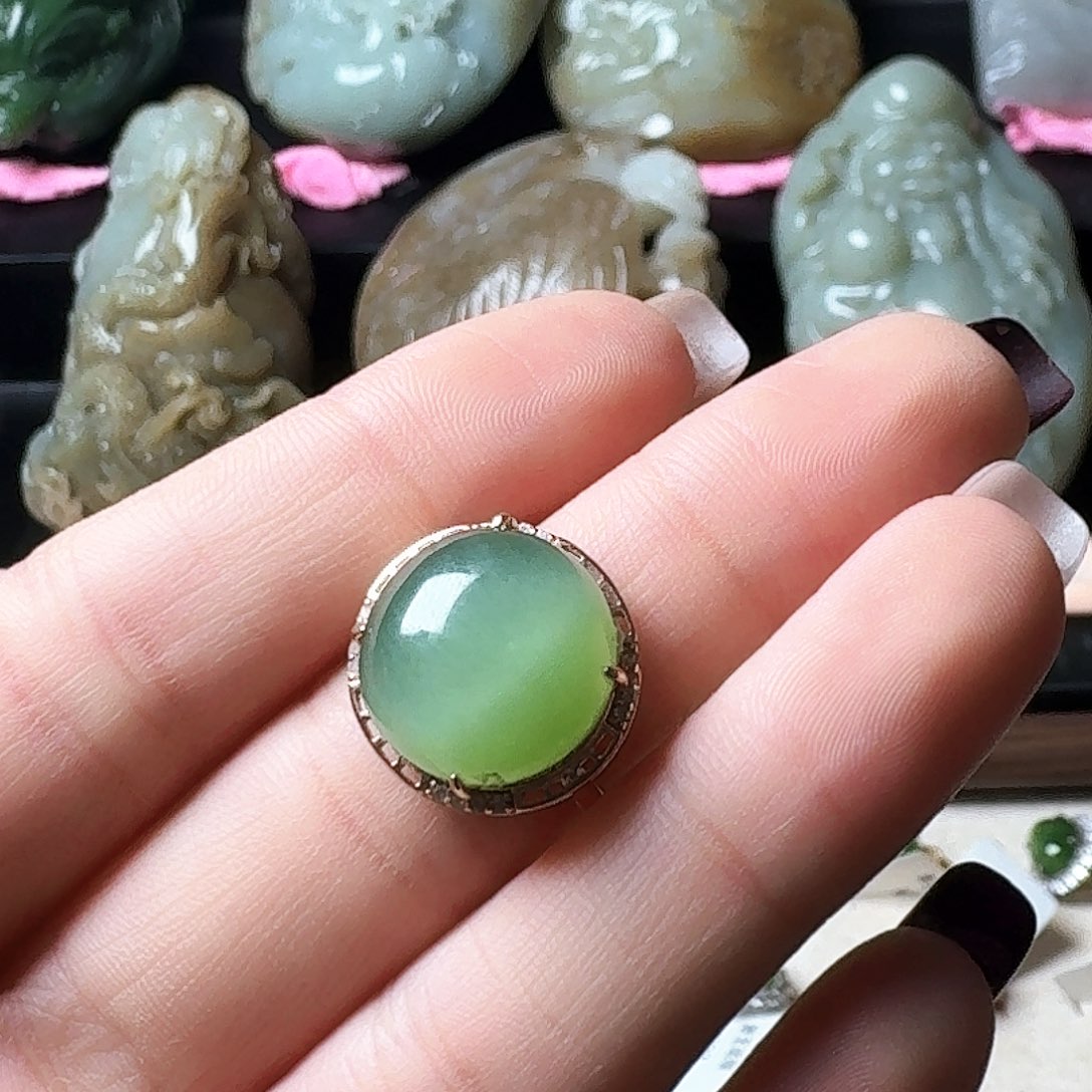 银S925镶嵌戒指和田玉