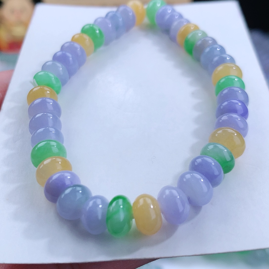 翡翠手链未镶嵌卡7mm