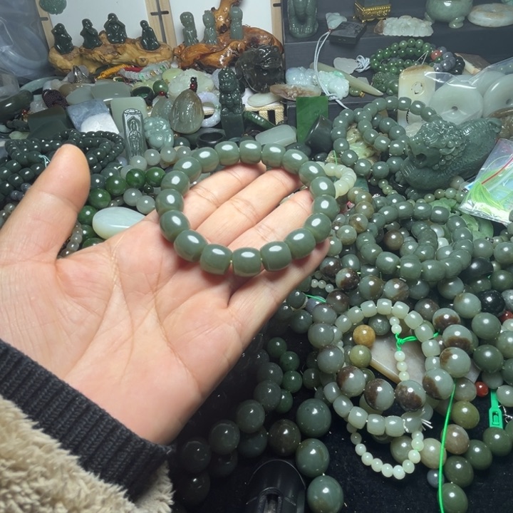 和田玉手串未镶嵌12