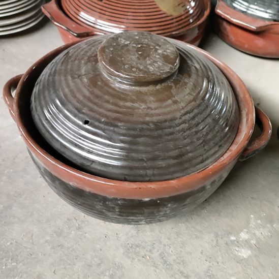 陶瓷磁州窑老厂出囗砂锅25.5X13.5Cm一支