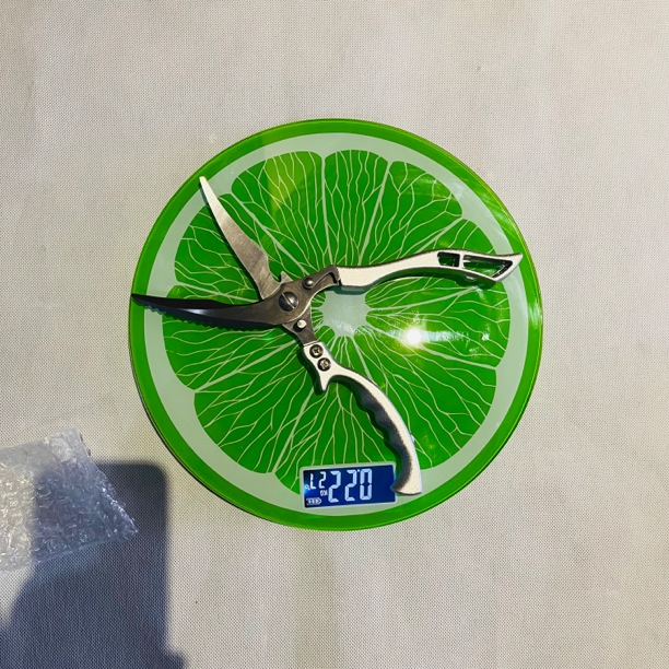 黔叶刀匠不锈钢加厚时尚手工鸡骨剪鸭骨剪厨房园林剪绿色柄家用剪