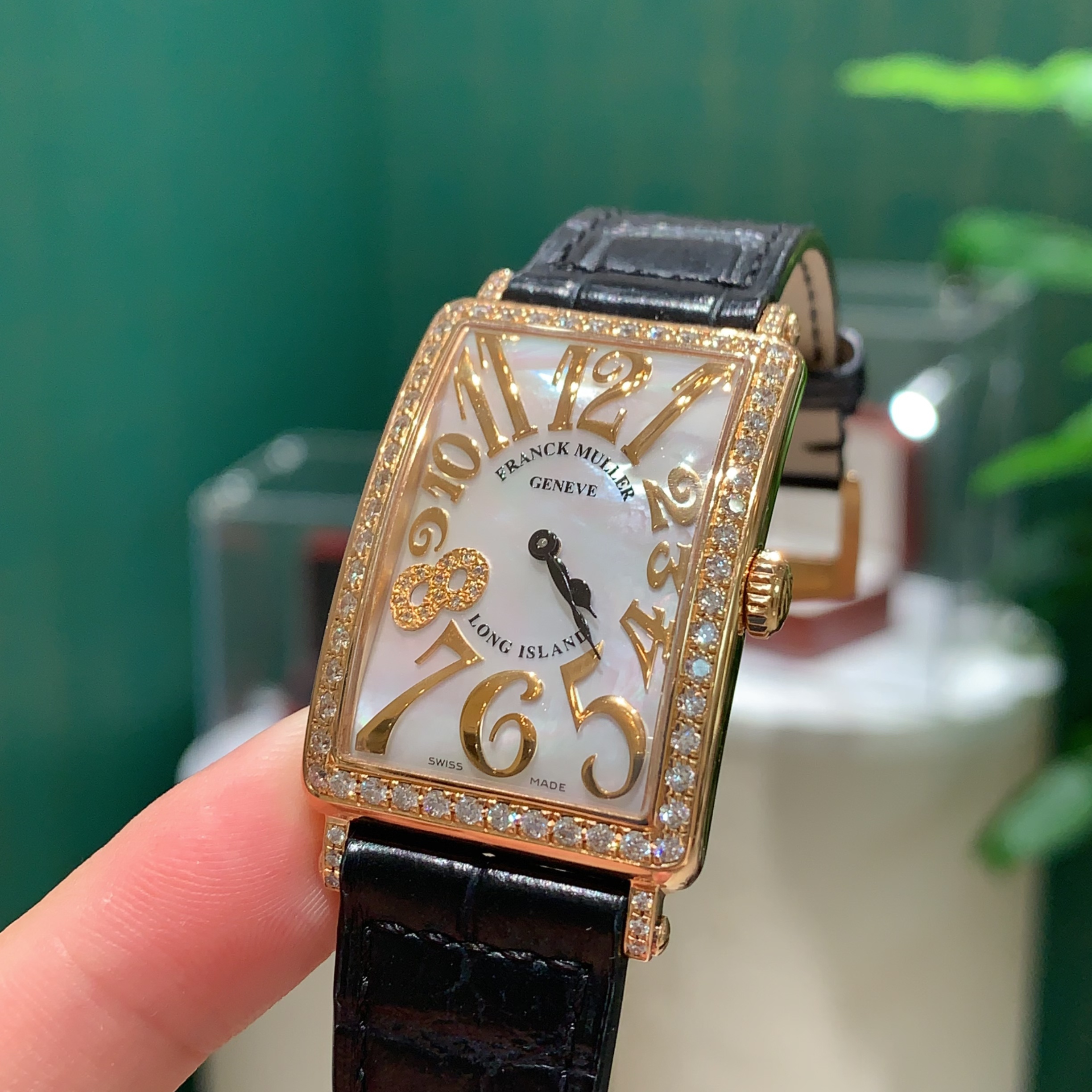 99新 Franck Muller/法兰克穆勒 952长岛贝母钻8石英玫金26*44盘