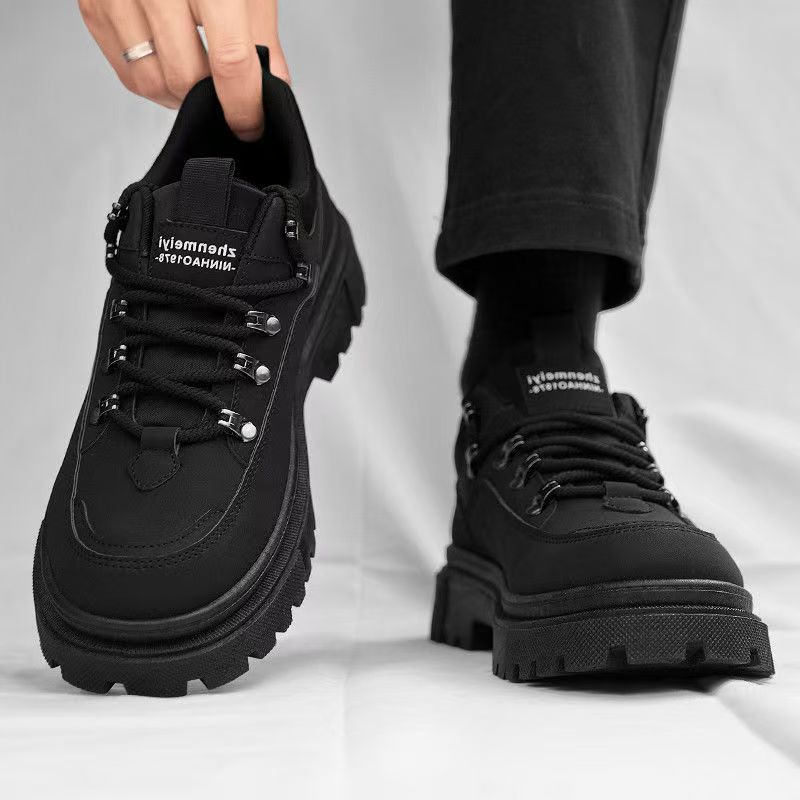 男鞋秋季2025新款户外工装马丁鞋黑色上班工作休闲劳保鞋子男D111
