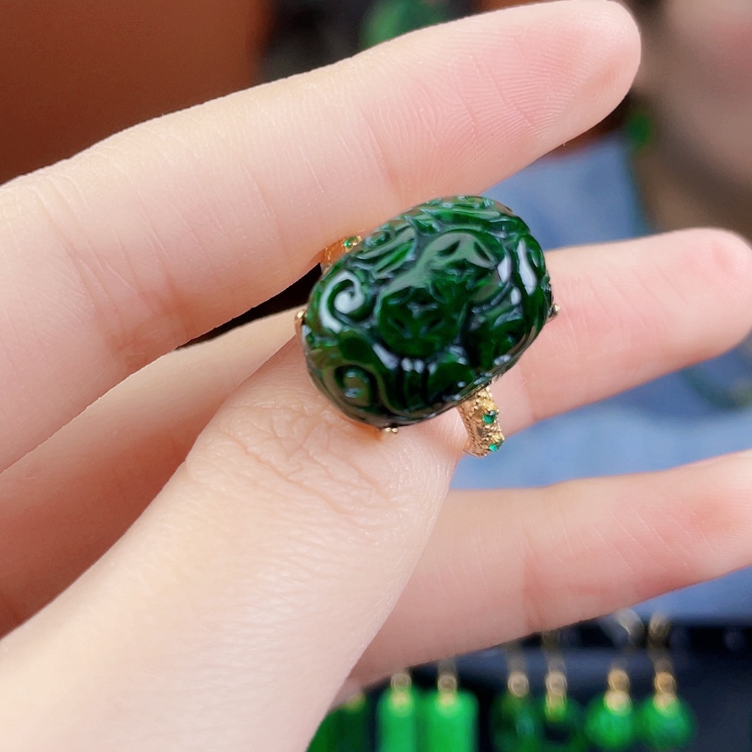 翡翠银S925镶嵌耳饰