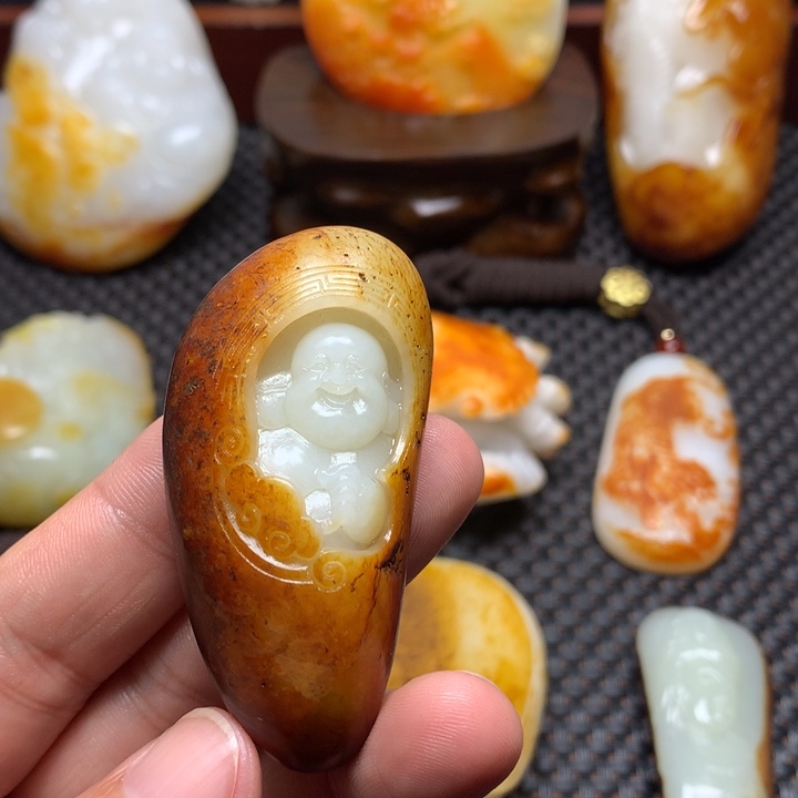 曹***煲玉石包玉佛公精品挂件