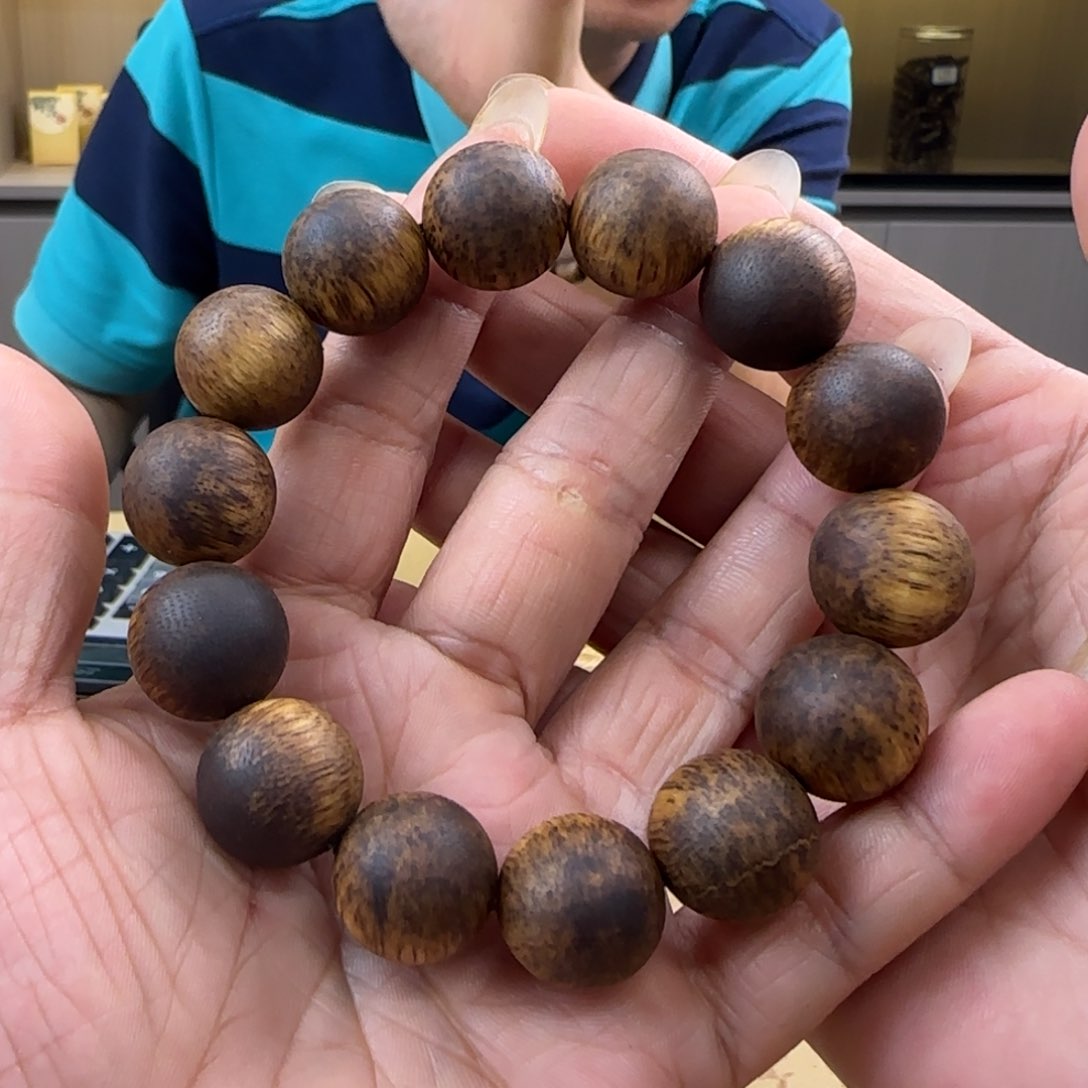 手串沉香多样性发1条海南麻丝油圆珠高货1.6/18克