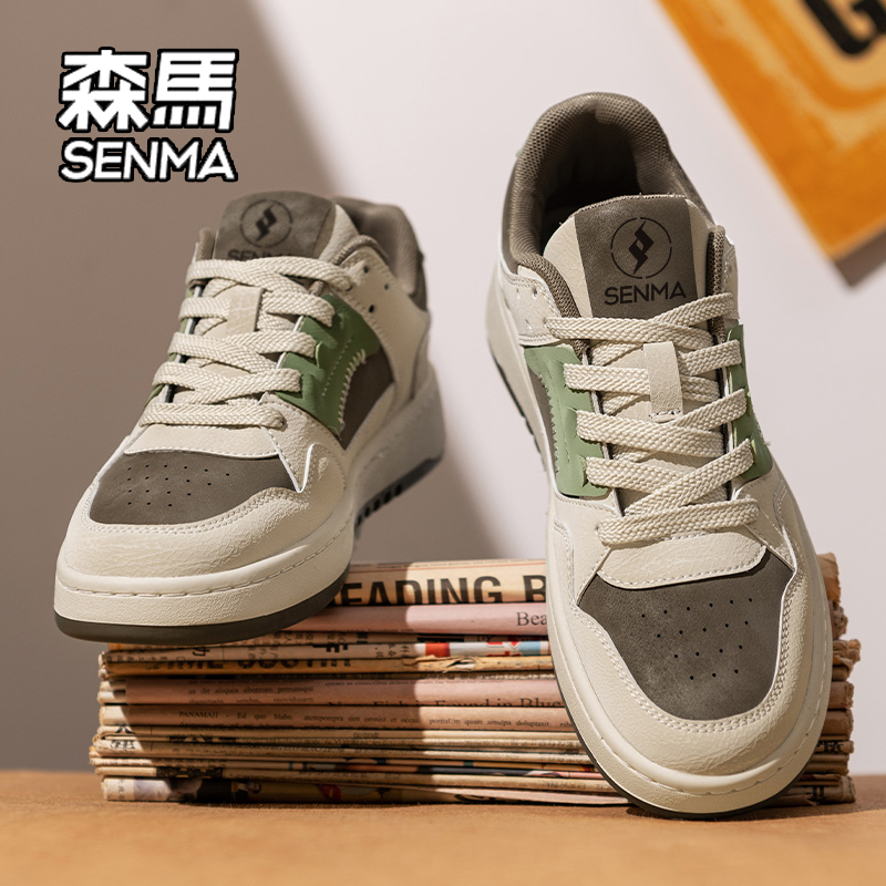 SENMA/森马男鞋2025冬季加绒时尚百搭休闲板鞋低帮运动厚底潮流鞋商品图