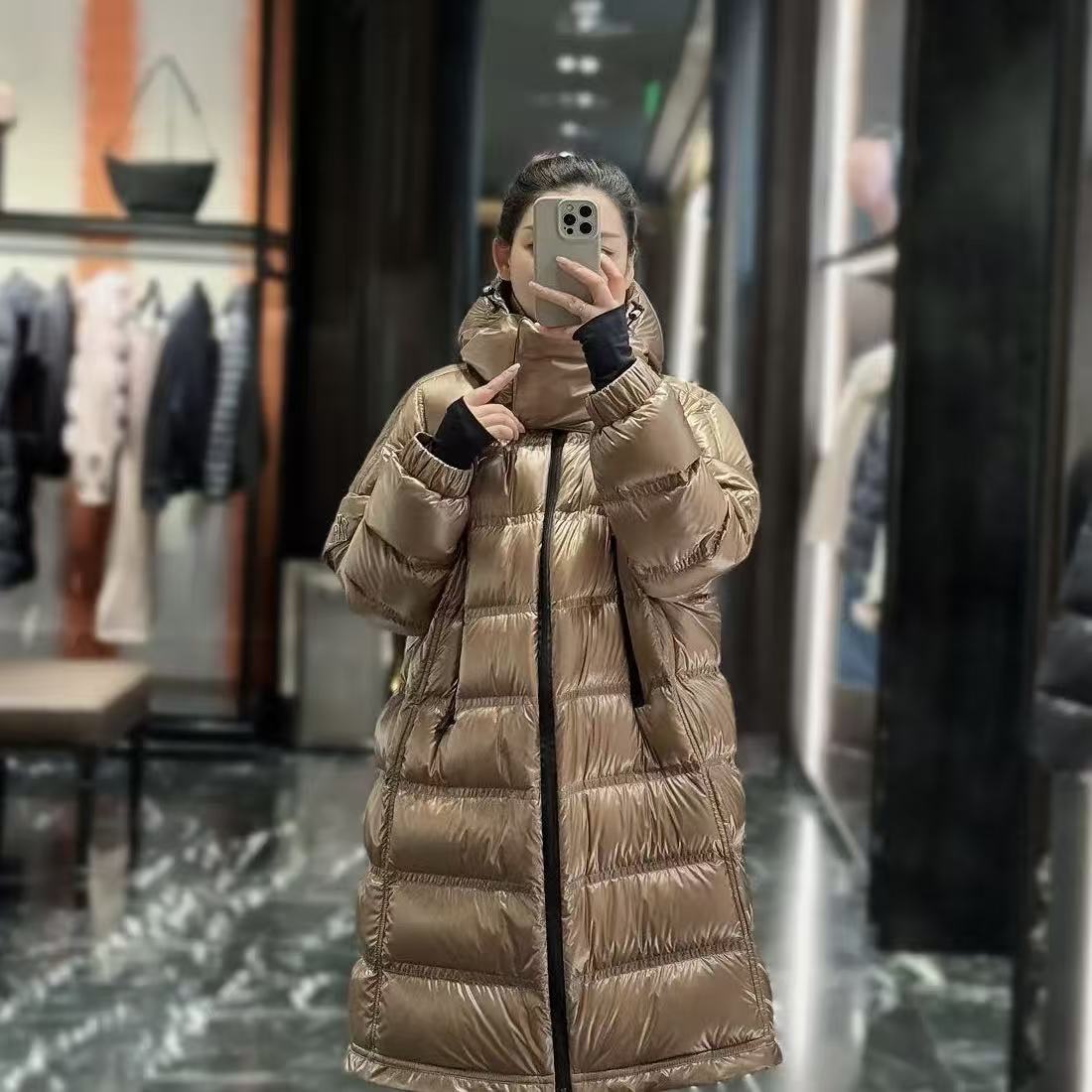 【下单前联系客服】女长款厚款风情长款冬季收腰鹅绒服保暖