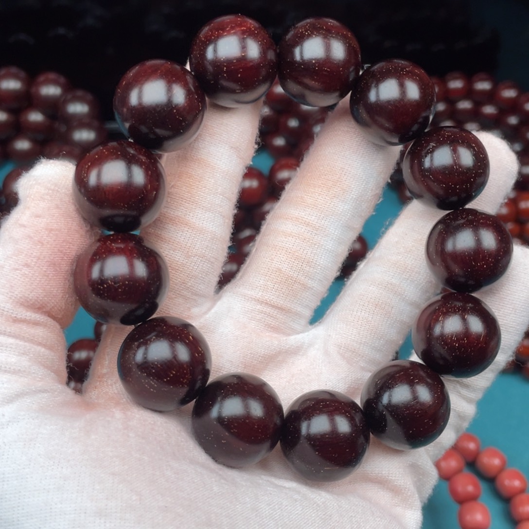 小叶紫檀手串/手链印度小叶紫檀满金星1.8