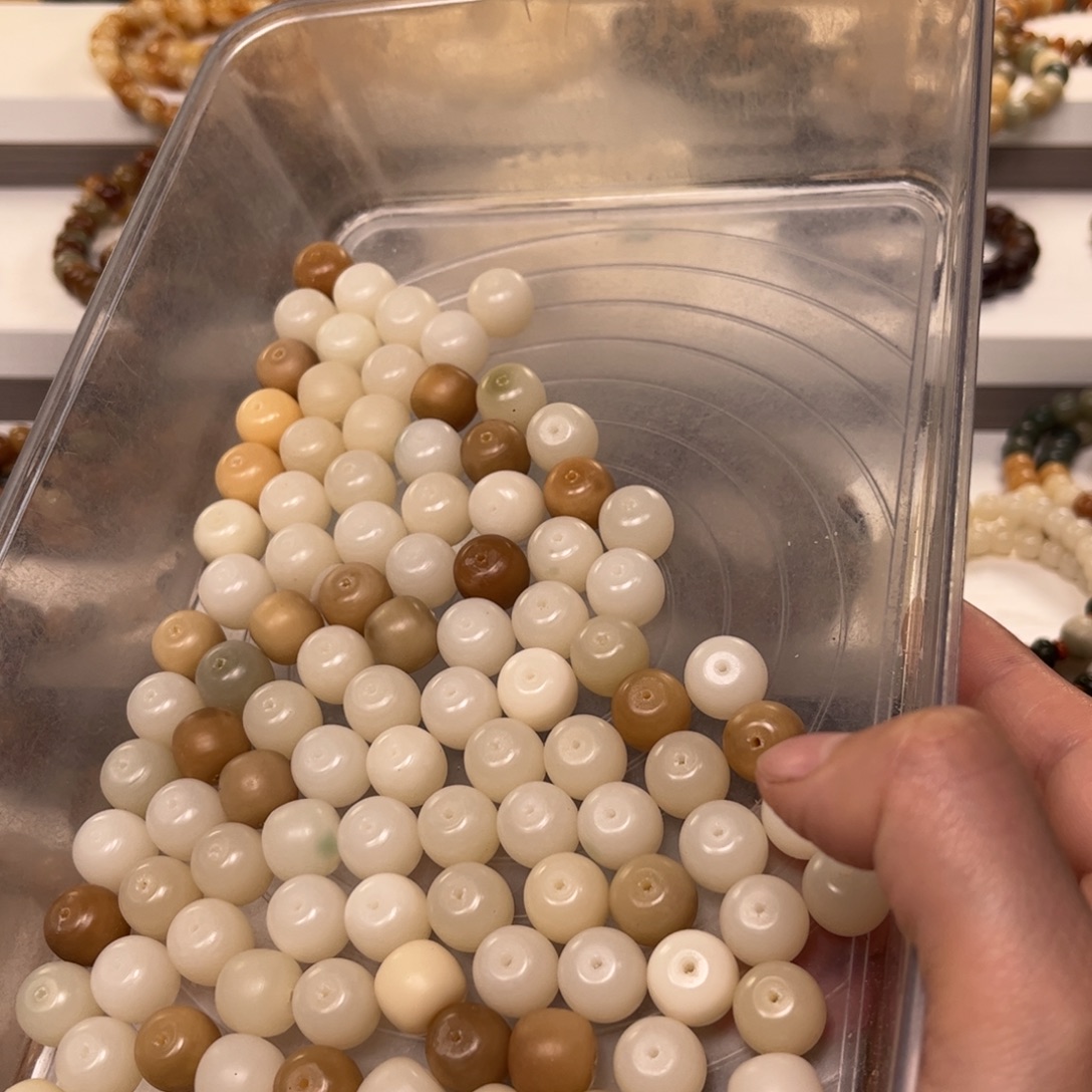 吊坠白玉菩提原生态桶珠13的20颗