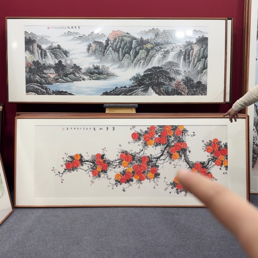 国画带框绘画210/80尺寸