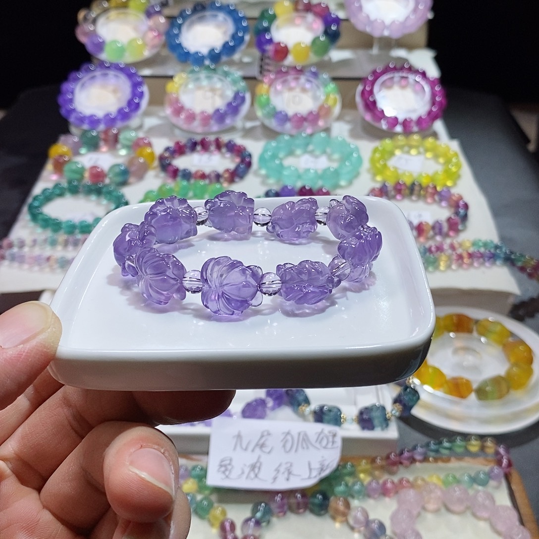 手链未镶嵌水晶紫罗兰色九尾狐