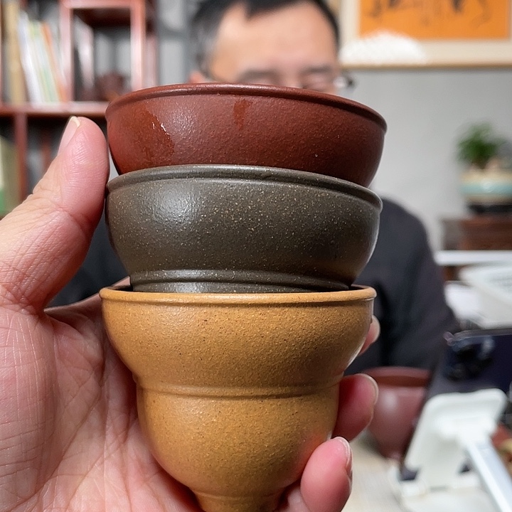 段泥茶杯葫芦三套杯