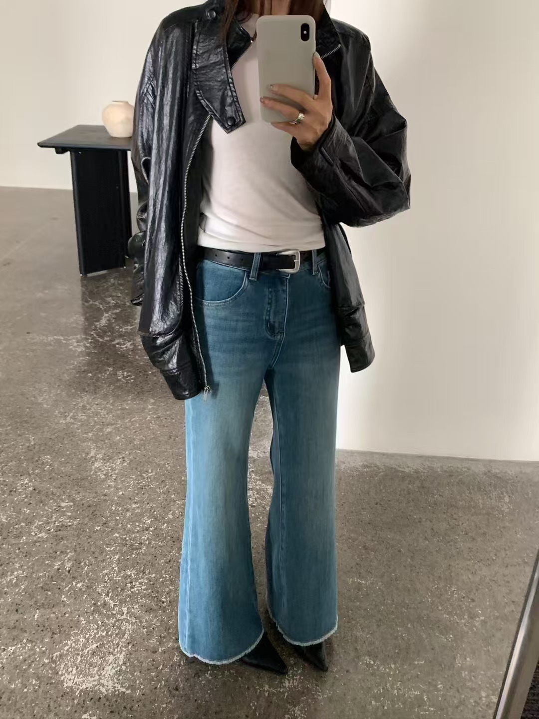 温柔瑶-GD冬季福利-加绒韩风显瘦高腰阔腿裤-5957（裤长102腰围66）