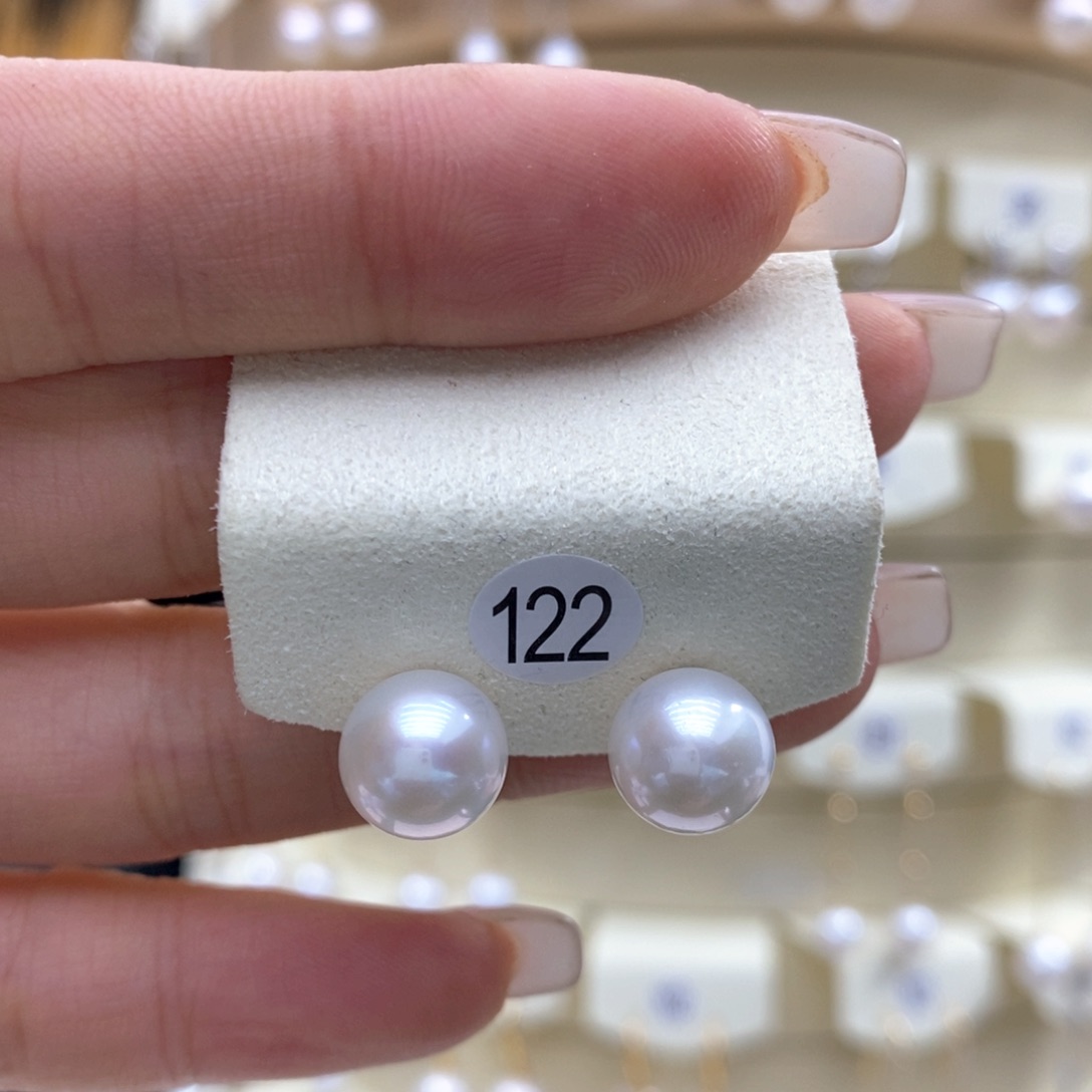 淡水珍珠耳饰银S925镶嵌