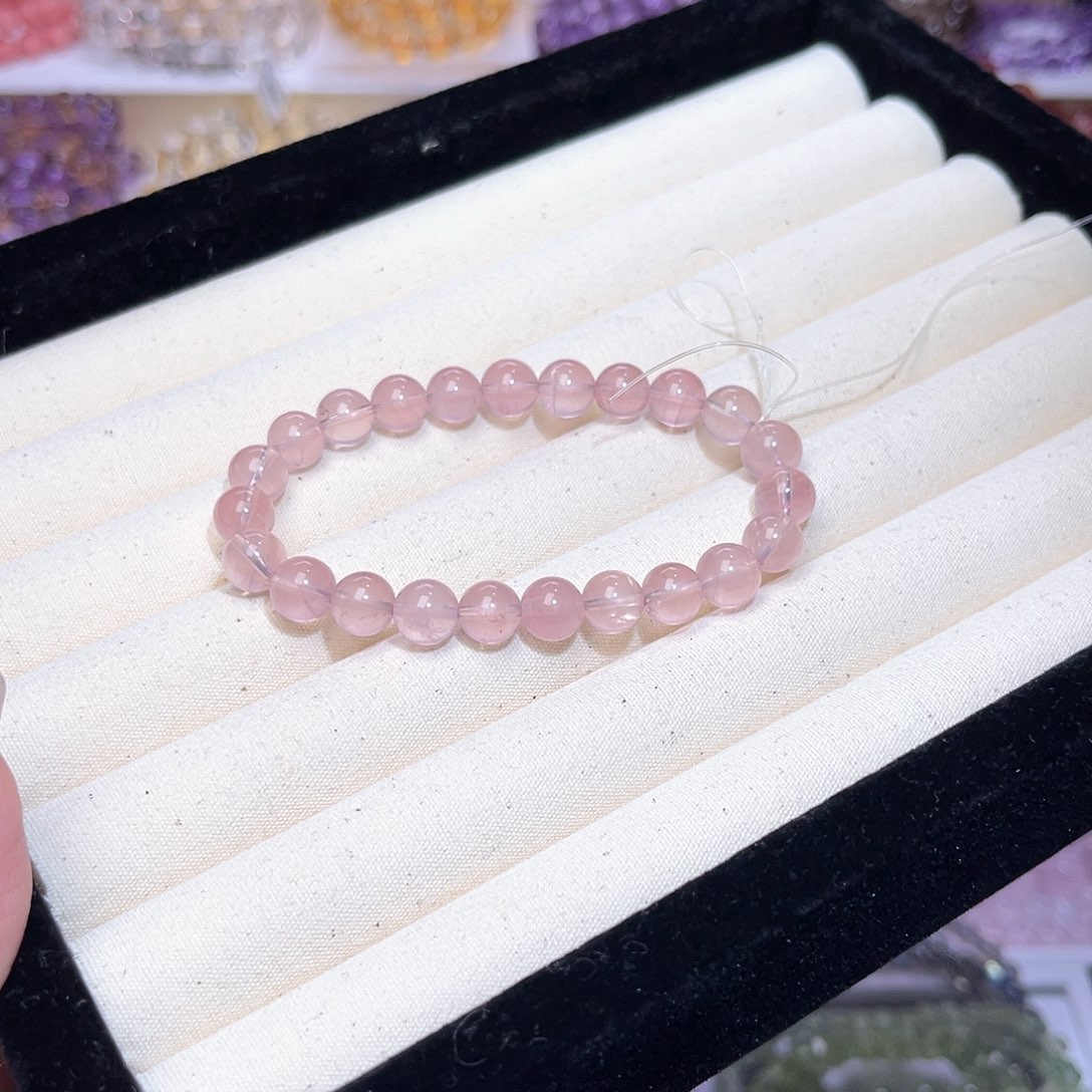 水晶手串未镶嵌榴*_天然水晶8mm