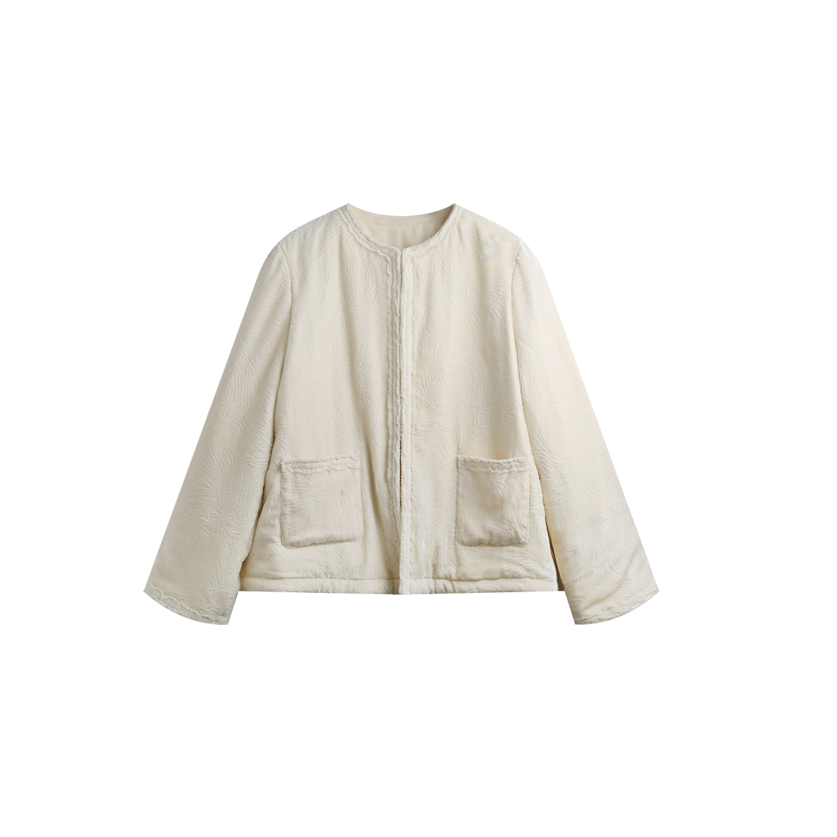 新款真丝丝绒烧花棉衣 YJHY-634006