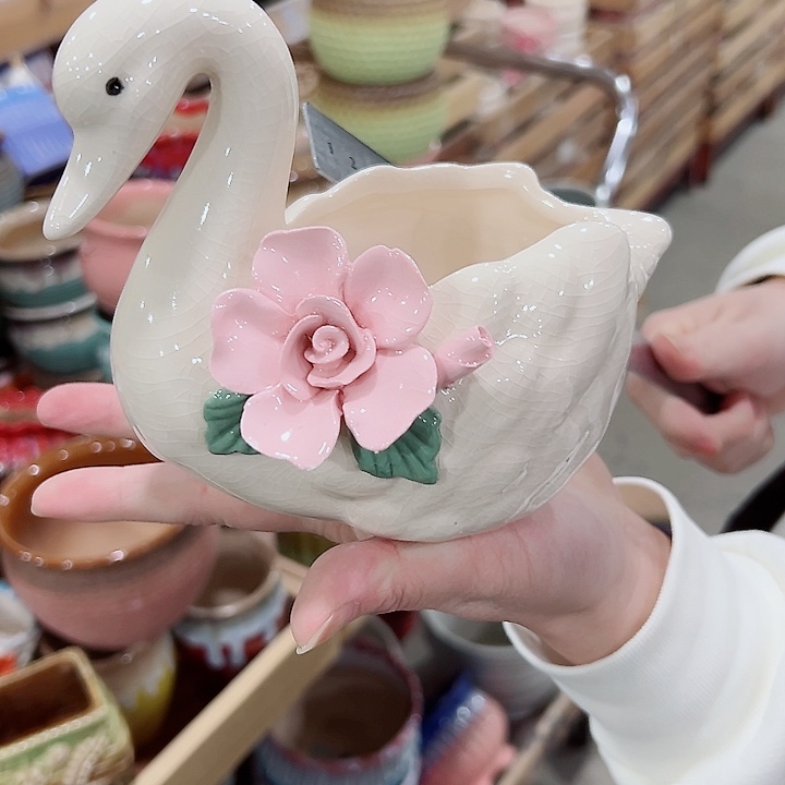 有孔.凑满10元发货多肉陶瓷花盆！