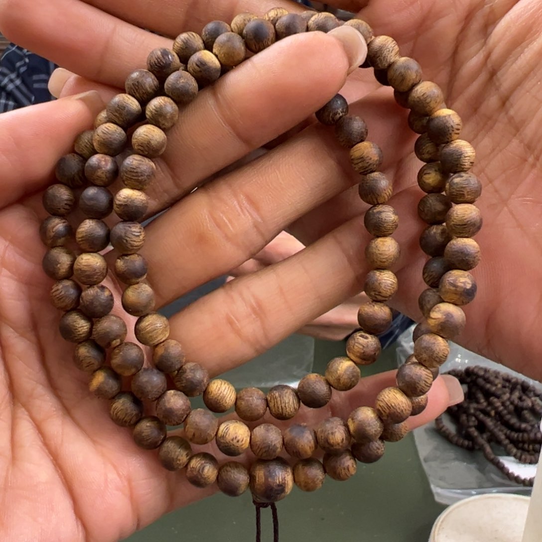 沉香手串海南老白棋卡6/12g+多圈