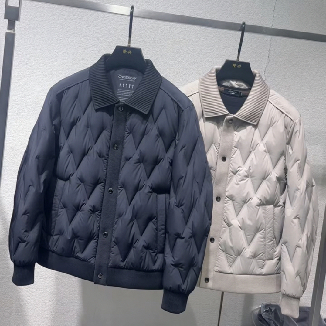 【新国标90白鸭绒】25年冬新款翻领高端羽绒服-3711