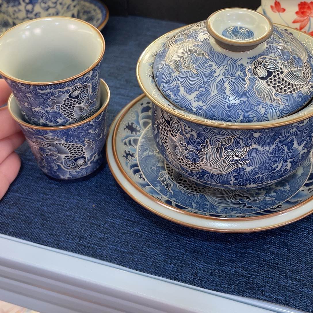 陶景德陶瓷盖碗茶具