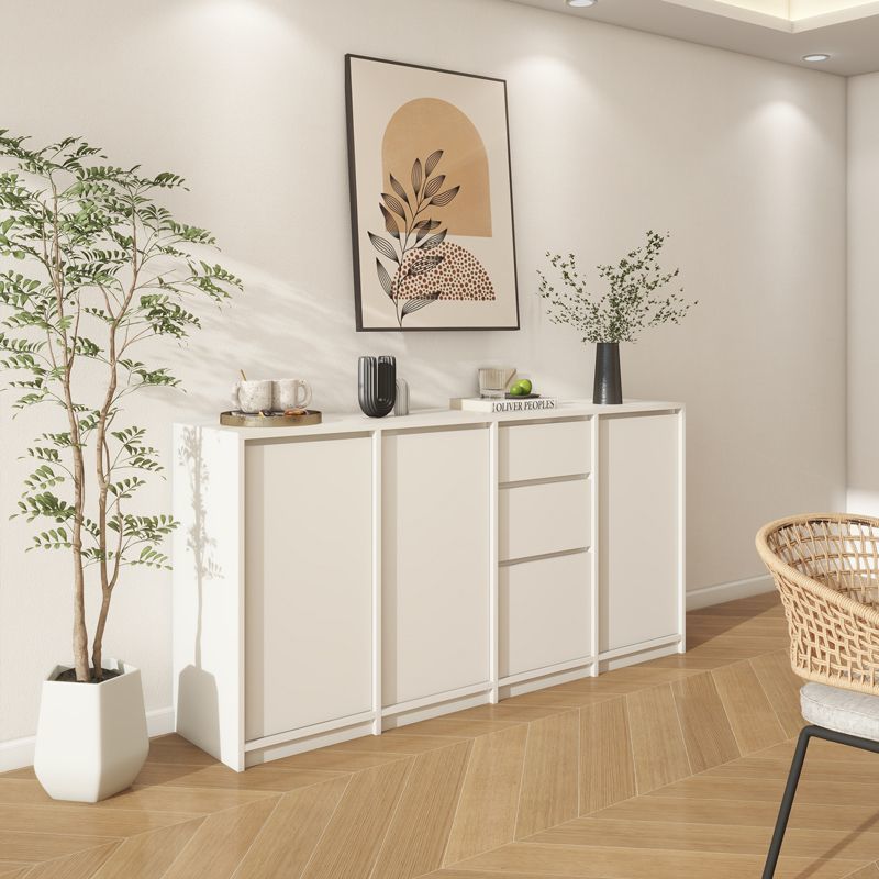 实木餐边柜卧室储物柜白色餐边柜法式边柜收纳柜子客厅鞋柜大容量