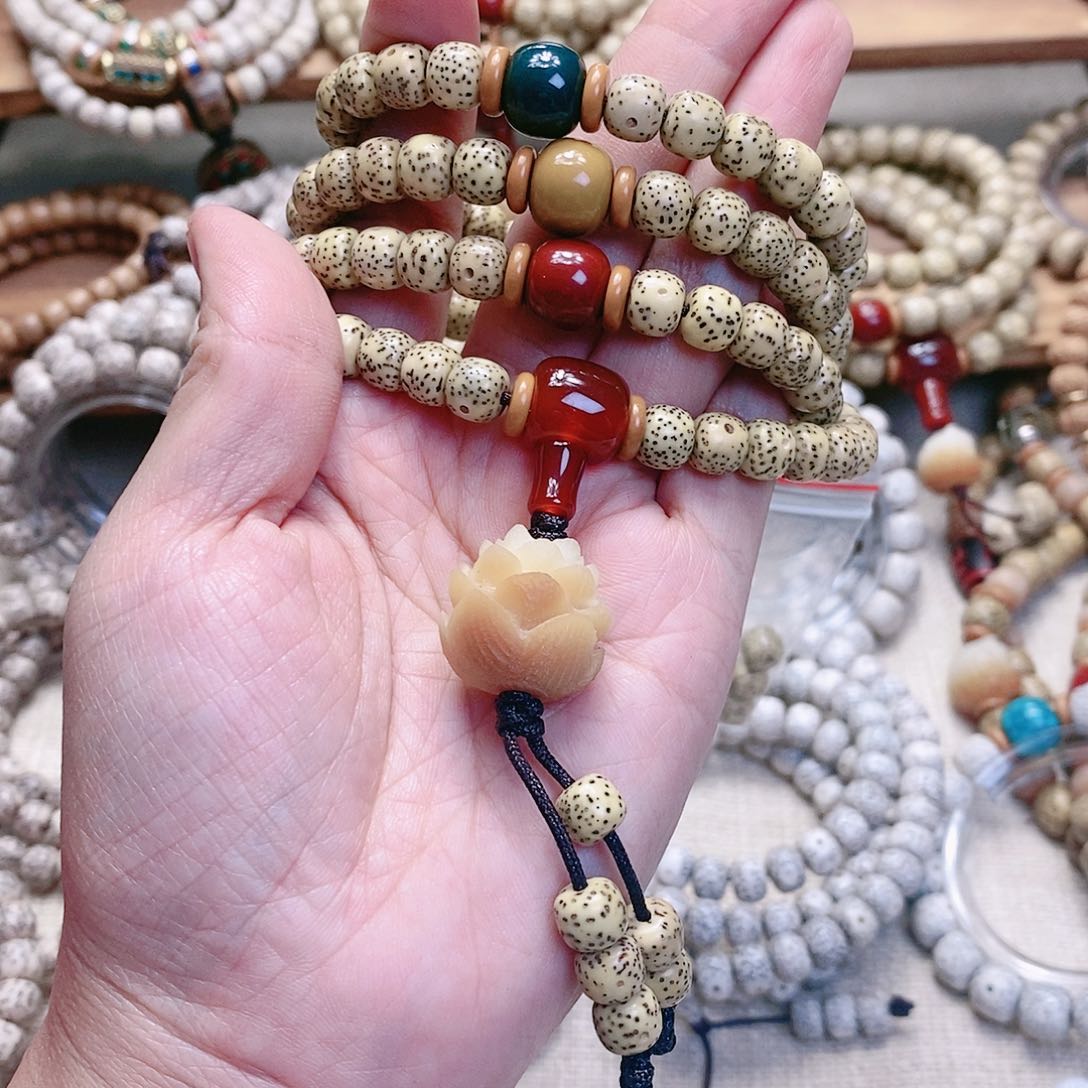 手串星月菩提定制108颗陈年星月8*7m m