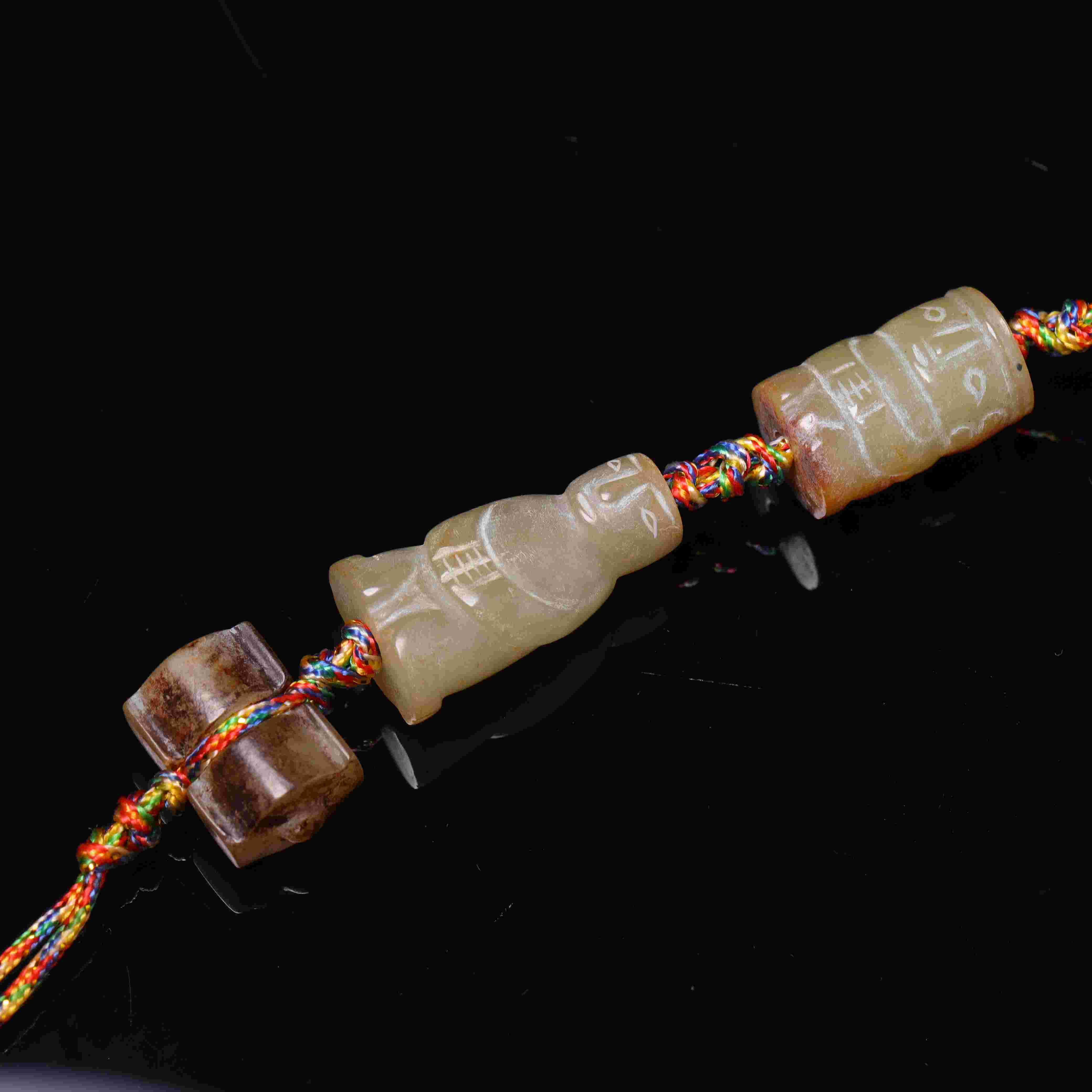 1707明代和田玉多宝串1920