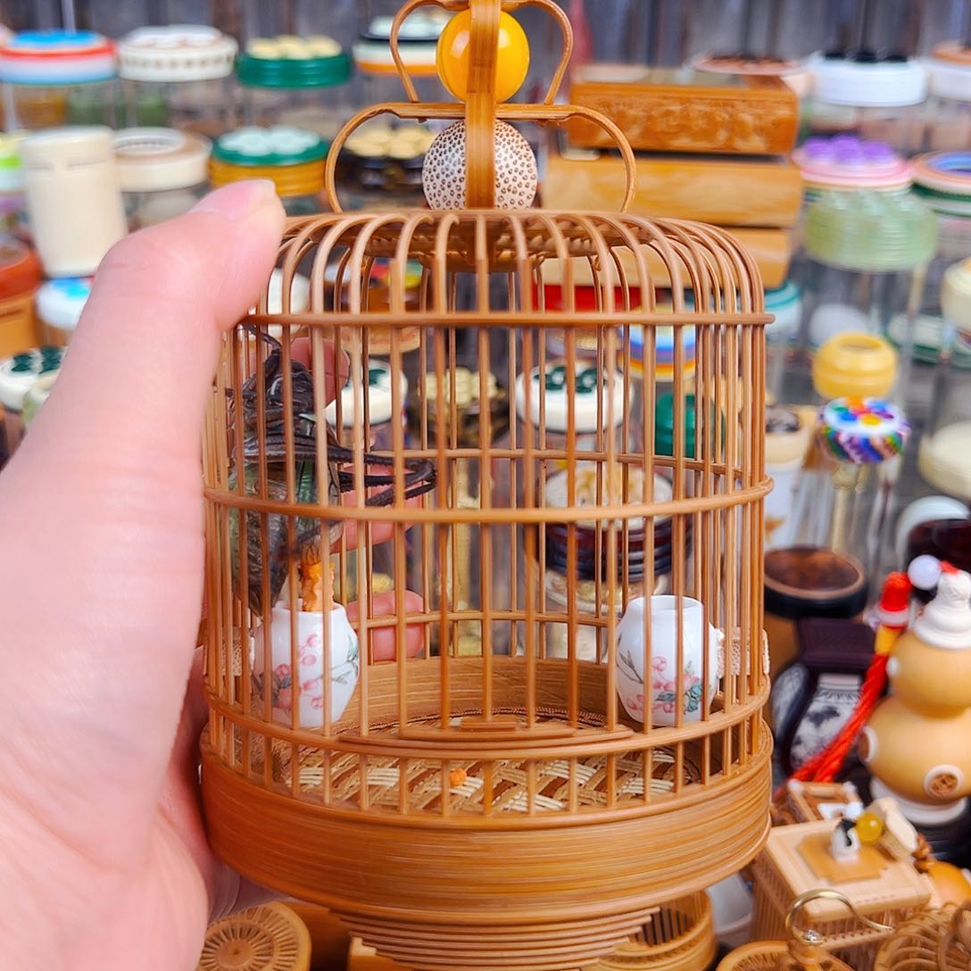 竹大号竹笼➕瓷罐➕铁皮锅锅