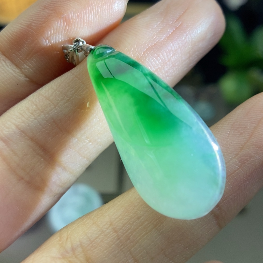 翡翠银S925镶嵌颈饰吊坠80